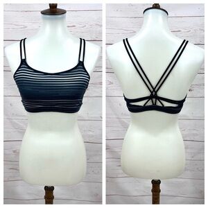 Lululemon Make A Move Strappy Sports Bra Twisted Dune Silver Fox Black Striped